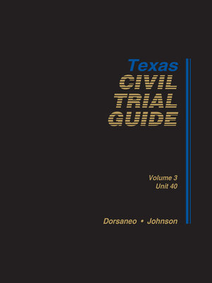 cover image of Texas Civil Trial Guide